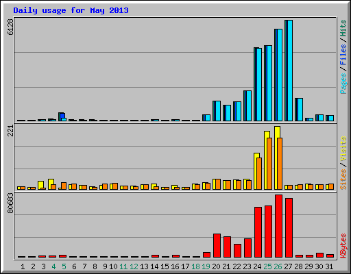 Daily usage for May 2013