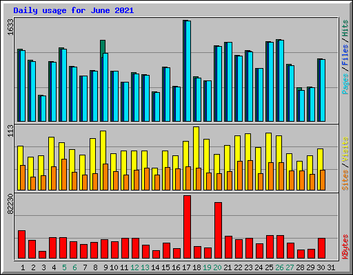 Daily usage for June 2021