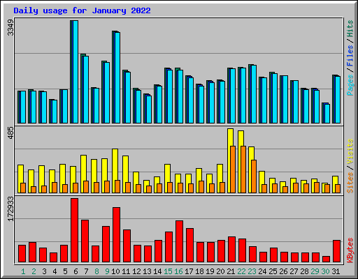 Daily usage for January 2022