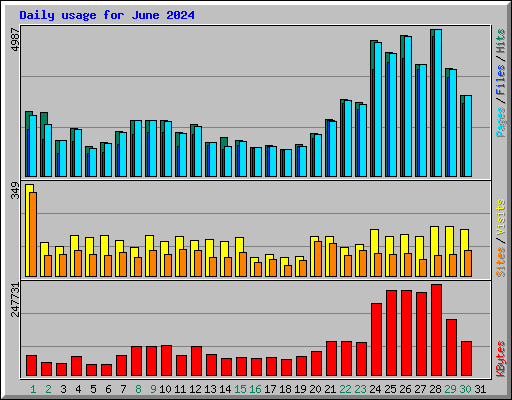 Daily usage for June 2024