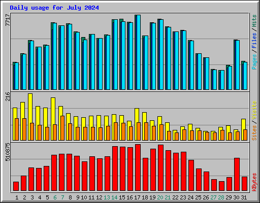 Daily usage for July 2024