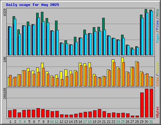 Daily usage for May 2025