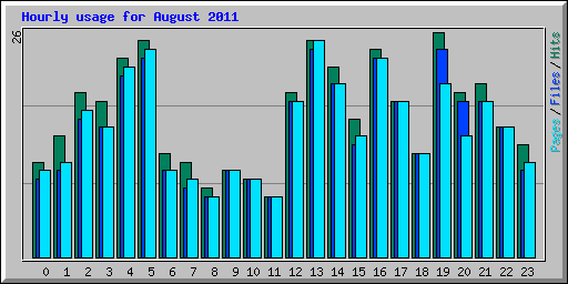 Hourly usage for August 2011