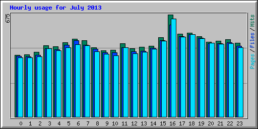 Hourly usage for July 2013