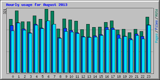 Hourly usage for August 2013