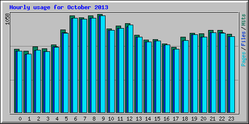 Hourly usage for October 2013