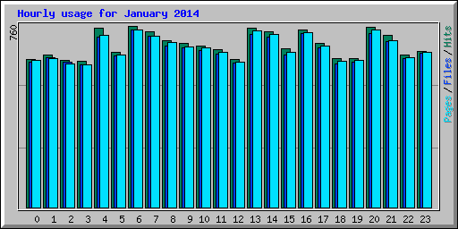 Hourly usage for January 2014