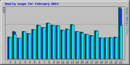 Hourly usage for February 2014