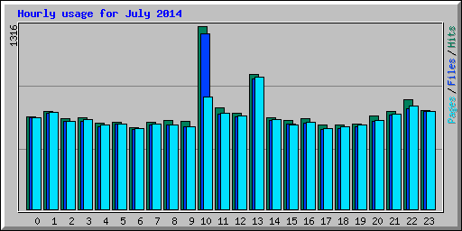 Hourly usage for July 2014