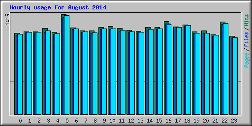 Hourly usage for August 2014