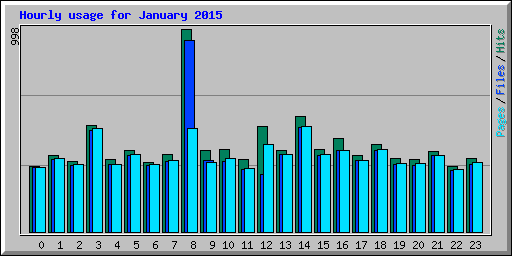 Hourly usage for January 2015