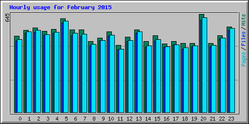 Hourly usage for February 2015