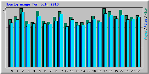 Hourly usage for July 2015