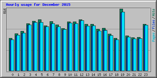 Hourly usage for December 2015