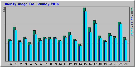 Hourly usage for January 2016