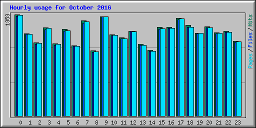 Hourly usage for October 2016