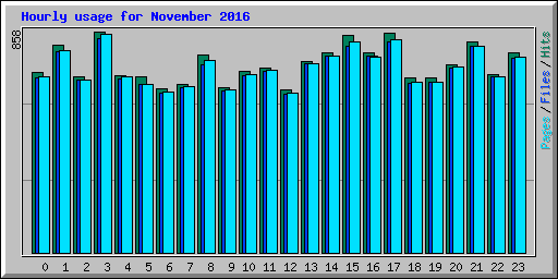 Hourly usage for November 2016