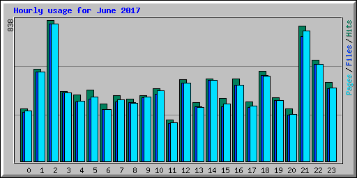 Hourly usage for June 2017