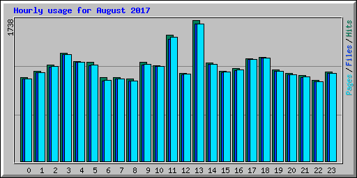 Hourly usage for August 2017