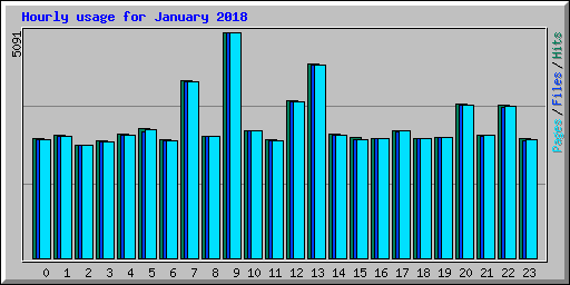 Hourly usage for January 2018