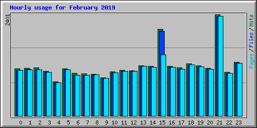 Hourly usage for February 2019