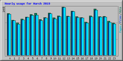 Hourly usage for March 2019