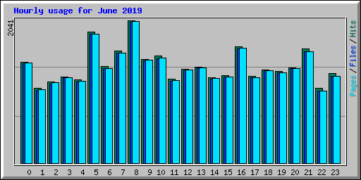 Hourly usage for June 2019