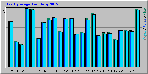 Hourly usage for July 2019