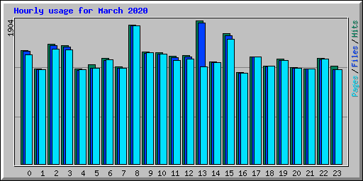 Hourly usage for March 2020