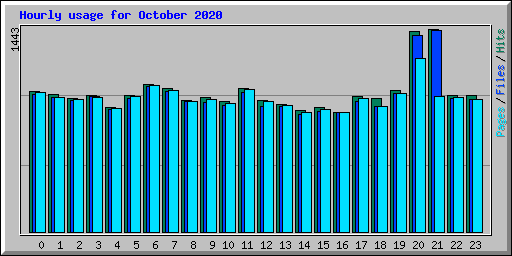 Hourly usage for October 2020