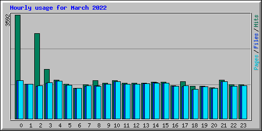 Hourly usage for March 2022