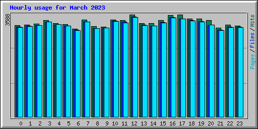 Hourly usage for March 2023