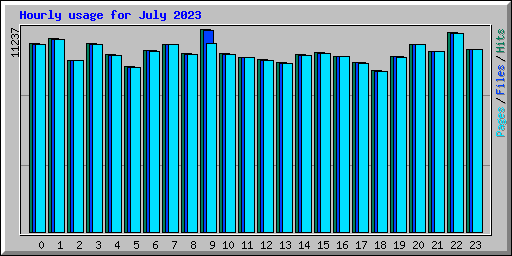 Hourly usage for July 2023